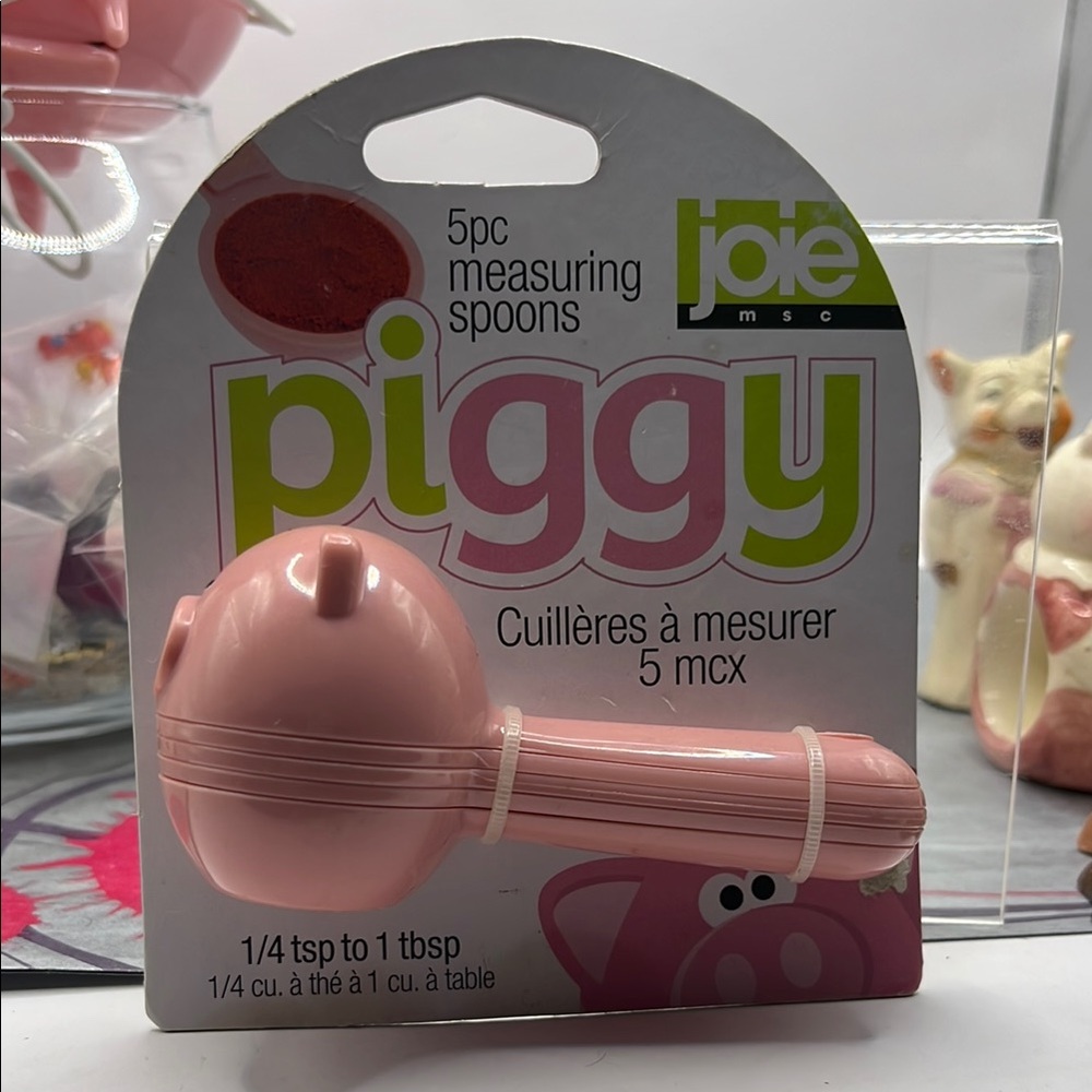 Joie Piggy 5 Piece Measuring Spoons - Pink